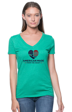 17030w Women's 50/50 Blend V-Neck